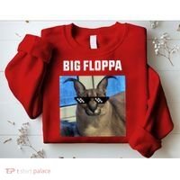 Funny Big Floppa Wearing Meme Sunglasses Sweatshirt thumb 2