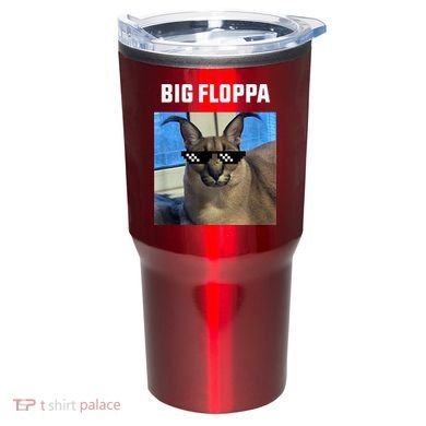 Funny Big Floppa Wearing Meme Sunglasses Tumbler