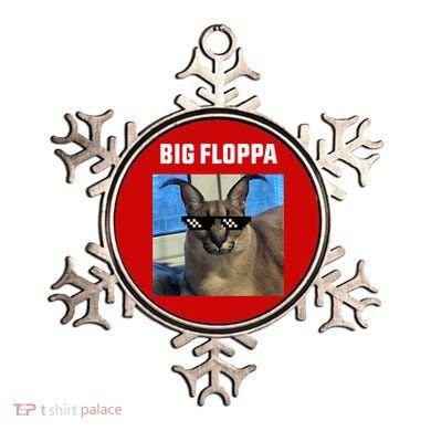 Funny Big Floppa Wearing Meme Sunglasses Ornament