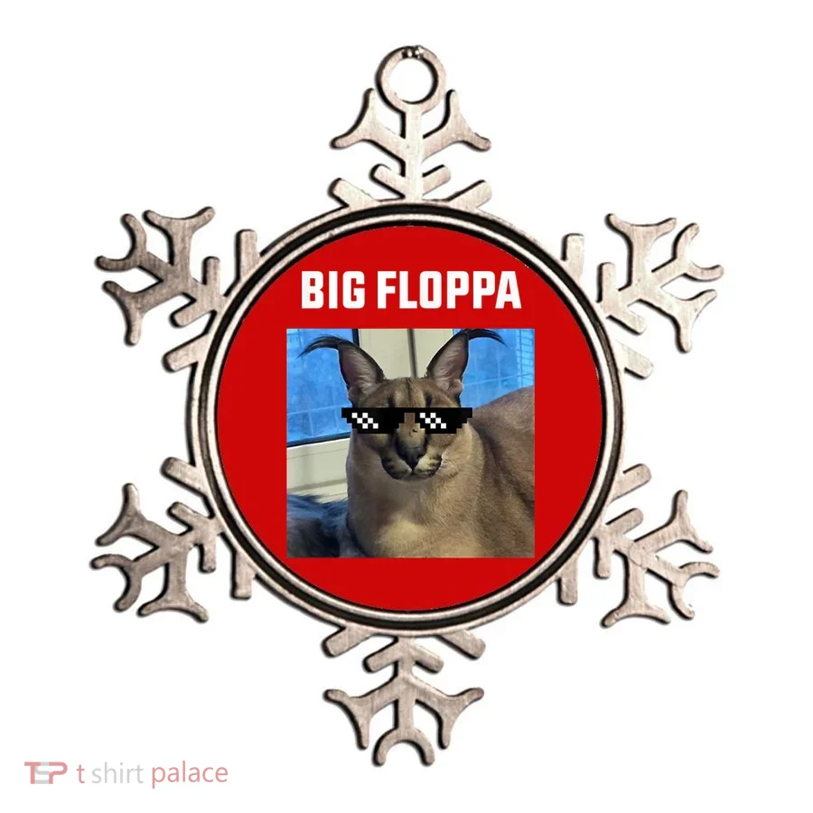 Funny Big Floppa Wearing Meme Sunglasses Ornament