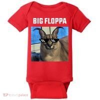 Funny Big Floppa Wearing Meme Sunglasses Baby Bodysuit thumb 0