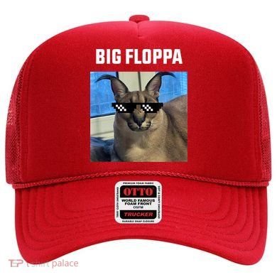 Funny Big Floppa Wearing Meme Sunglasses Hat