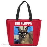 Funny Big Floppa Wearing Meme Sunglasses Tote Bag thumb 0