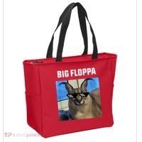 Funny Big Floppa Wearing Meme Sunglasses Tote Bag thumb 2