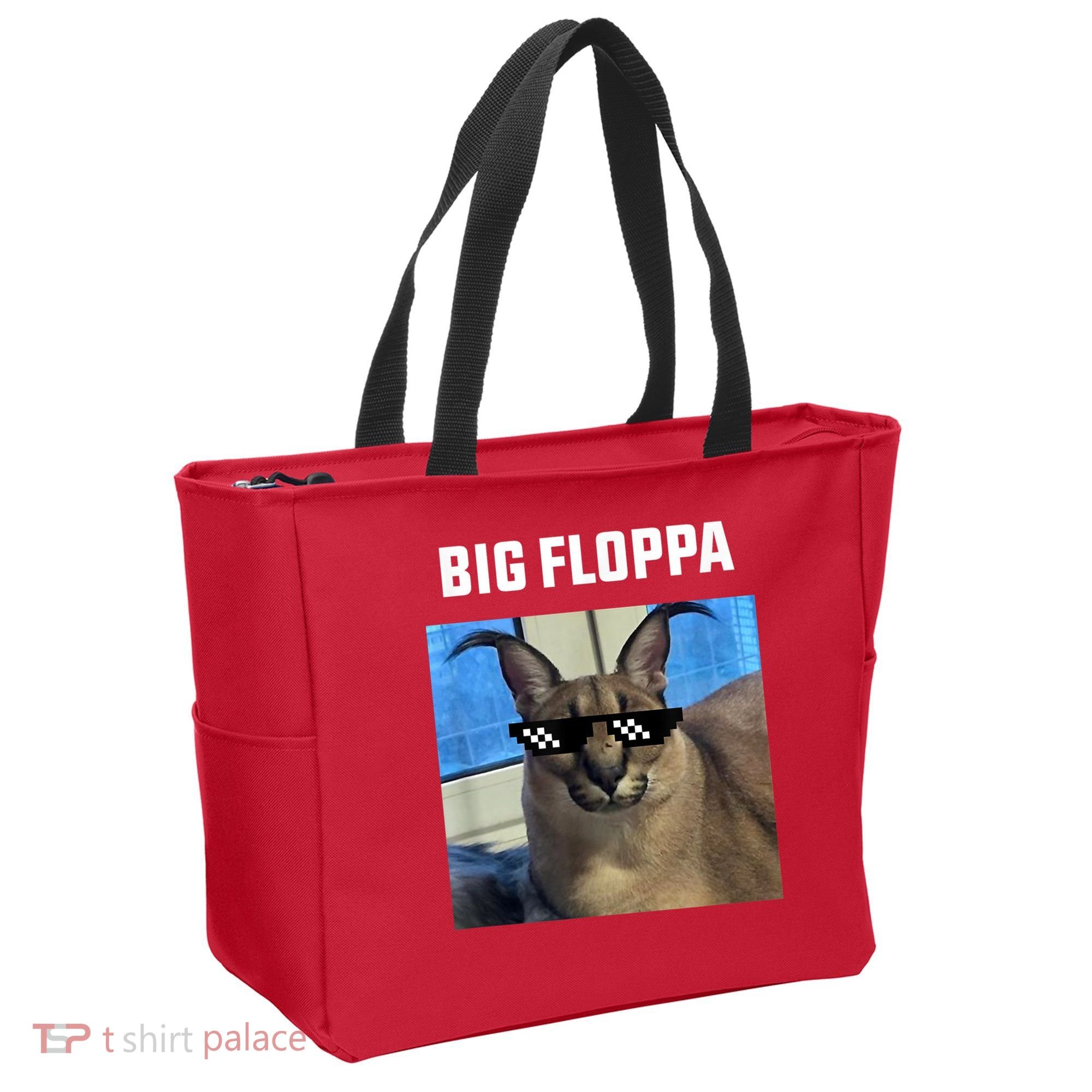 Funny Big Floppa Wearing Meme Sunglasses Tote Bag