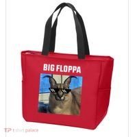 Funny Big Floppa Wearing Meme Sunglasses Tote Bag thumb 3