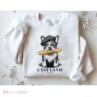 French Bulldog Frenchie Dog Lover Dad Dog Mom CEst La Vie Sweatshirt thumb 2