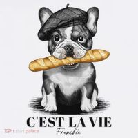 French Bulldog Frenchie Dog Lover Dad Dog Mom CEst La Vie Sweatshirt thumb 3