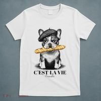 French Bulldog Frenchie Dog Lover Dad Dog Mom CEst La Vie T-Shirt thumb 5