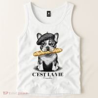 French Bulldog Frenchie Dog Lover Dad Dog Mom CEst La Vie Tank Top thumb 2