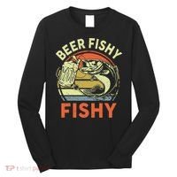 funny Bass Fishing Beer Fishy Reel Cool Dad Long Sleeve Shirt thumb 0