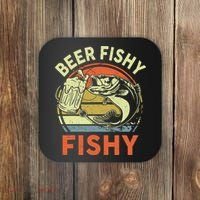 funny Bass Fishing Beer Fishy Reel Cool Dad Coaster thumb 0