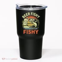 funny Bass Fishing Beer Fishy Reel Cool Dad Tumbler thumb 0