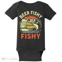 funny Bass Fishing Beer Fishy Reel Cool Dad Baby Bodysuit thumb 0