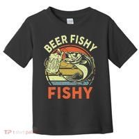 funny Bass Fishing Beer Fishy Reel Cool Dad Toddler T-Shirt thumb 0