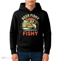 funny Bass Fishing Beer Fishy Reel Cool Dad Kids Hoodie thumb 4