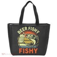 funny Bass Fishing Beer Fishy Reel Cool Dad Tote Bag thumb 0