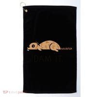 Funny Beaver Funny Saying Dam It Beaver Funny Beaver Saying Golf Towel thumb 0