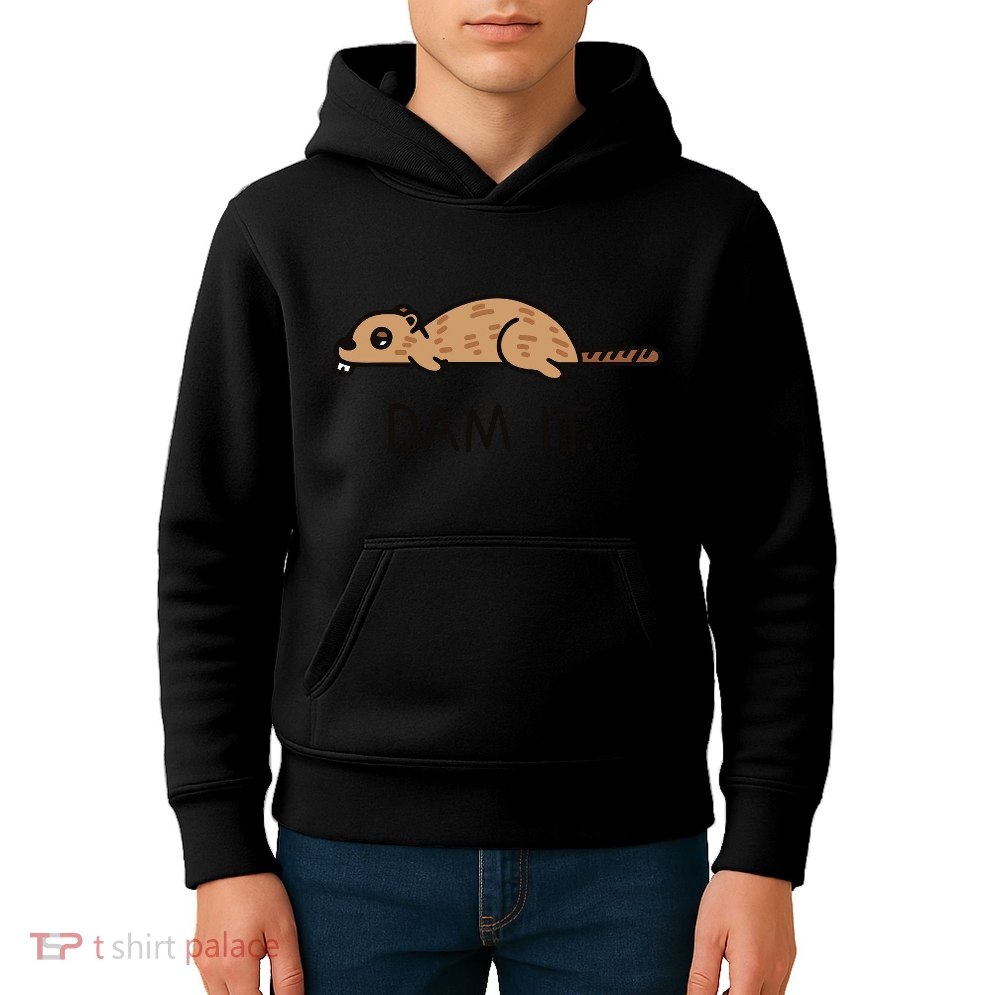 Funny Beaver Funny Saying Dam It Beaver Funny Beaver Saying Kids Hoodie