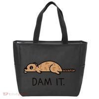 Funny Beaver Funny Saying Dam It Beaver Funny Beaver Saying Tote Bag thumb 0
