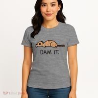 Funny Beaver Funny Saying Dam It Beaver Funny Beaver Saying Women's T-Shirt thumb 4