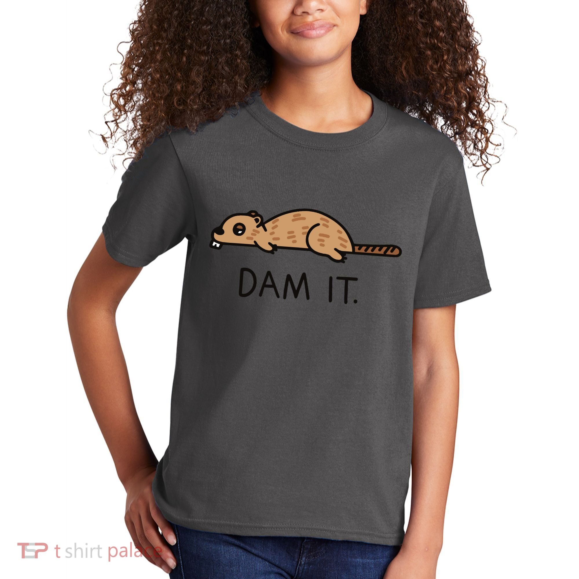 Funny Beaver Funny Saying Dam It Beaver Funny Beaver Saying Kids T-Shirt