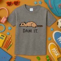 Funny Beaver Funny Saying Dam It Beaver Funny Beaver Saying Kids T-Shirt thumb 3