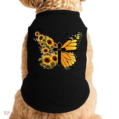 Floral Butterfly Faith Cross Doggie Tank