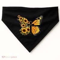 Floral Butterfly Faith Cross USA-Made Doggie Bandana thumb 0
