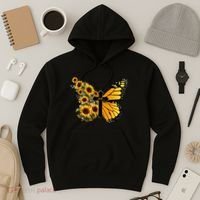 Floral Butterfly Faith Cross Hoodie thumb 3