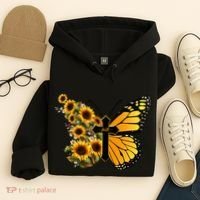 Floral Butterfly Faith Cross Hoodie thumb 4