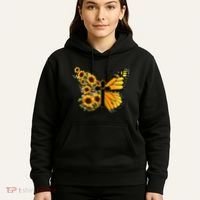 Floral Butterfly Faith Cross Hoodie thumb 5