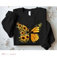 Floral Butterfly Faith Cross Sweatshirt thumb 2