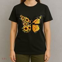 Floral Butterfly Faith Cross T-Shirt thumb 4