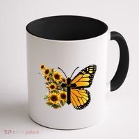Floral Butterfly Faith Cross Coffee Mug thumb 1