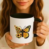 Floral Butterfly Faith Cross Coffee Mug thumb 3