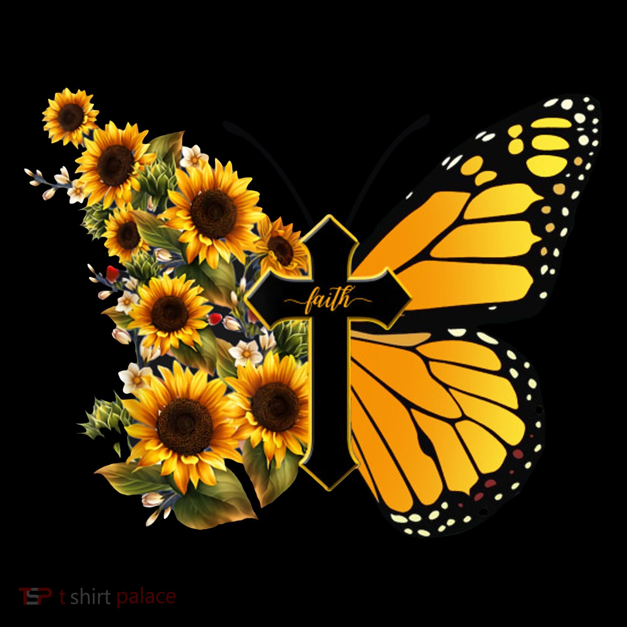 Floral Butterfly Faith Cross Mousepad