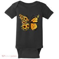 Floral Butterfly Faith Cross Baby Bodysuit thumb 0