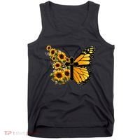 Floral Butterfly Faith Cross Tank Top thumb 0
