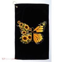 Floral Butterfly Faith Cross Golf Towel thumb 0