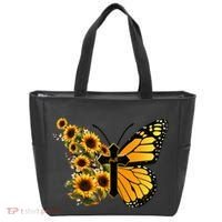 Floral Butterfly Faith Cross Tote Bag thumb 0
