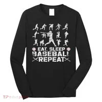 Funny Baseball For, & Eat Sleep Baseball Long Sleeve Shirt thumb 0