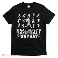 Funny Baseball For, & Eat Sleep Baseball T-Shirt thumb 0