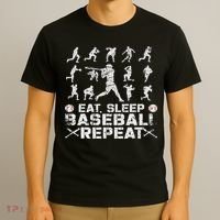 Funny Baseball For, & Eat Sleep Baseball T-Shirt thumb 3