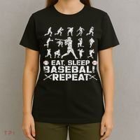 Funny Baseball For, & Eat Sleep Baseball T-Shirt thumb 4