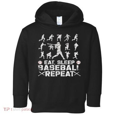 Funny Baseball For, & Eat Sleep Baseball Toddler Hoodie