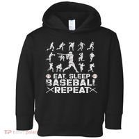 Funny Baseball For, & Eat Sleep Baseball Toddler Hoodie thumb 0