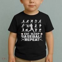 Funny Baseball For, & Eat Sleep Baseball Toddler T-Shirt thumb 2
