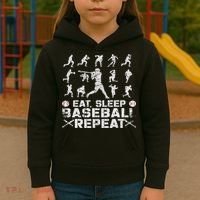 Funny Baseball For, & Eat Sleep Baseball Kids Hoodie thumb 3