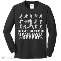 Funny Baseball For, & Eat Sleep Baseball Kids Long Sleeve Shirt thumb 0